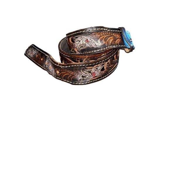 Vintage Custom Tooled Filigree Western Belt - Bid Now = Discounted Shipping main image 5